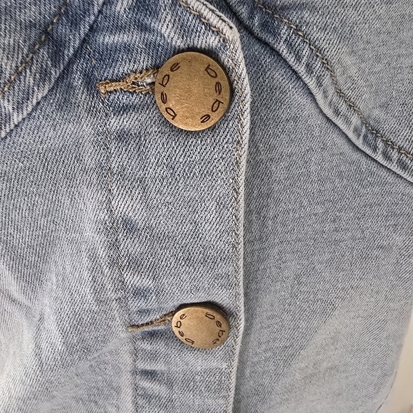 NWT bebe Light Blue Button-Up Denim Tank Top - Picture 2 of 8